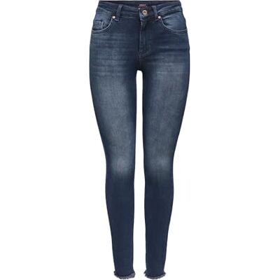 Only Donna ONLBLUSH Life Mid SK Ank Raw REA409 Noos Pantaloni, Blue Black Denim, M/32 Only Donna ONLBLUSH Life Mid SK Ank Raw REA409 Noos Pantaloni, Blue Black Denim, M/32