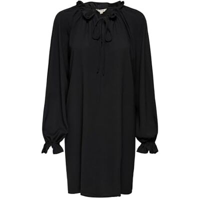 Only Onlfayce LS Short Loose Dress Wvn Abito Corto, Nero, M Donna Only Onlfayce LS Short Loose Dress Wvn Abito Corto, Nero, M Donna