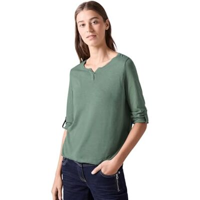 Cecil 313172 Fenja, T-Shirt Donna, Raw Salvia Green, S Cecil 313172 Fenja, T-Shirt Donna, Raw Salvia Green, S