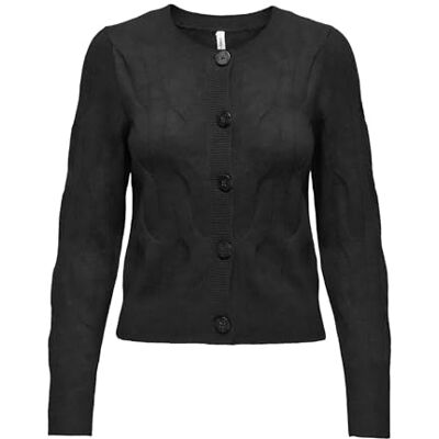 Only ONLRIO Life LS Cable O-Neck Cardi KNT, Nero, M Only ONLRIO Life LS Cable O-Neck Cardi KNT, Nero, M