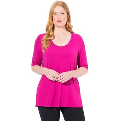 Ulla Popken , Vorne Doppellagig, V-Ausschnitt, Halbarm T-Shirt Anteriore Doppio Strato, Scollo a V, Mezza Manica, Magenta, 48/50 IT Donna Ulla Popken , Vorne Doppellagig, V-Ausschnitt, Halbarm T-Shirt Anteriore Doppio Strato, Scollo a V, Mezza Manica, Magenta, 48/50 IT Donna