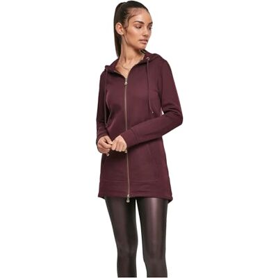 Urban Classics Felpa Lunga con Cappuccio da Donna, Cardigan Lungo con Zip a Coulisse, Felpa da Donna a Maniche Lunghe con Tasche, Maglione con Cappuccio, Colore redwine, taglia L Urban Classics Felpa Lunga con Cappuccio da Donna, Cardigan Lungo con Zip a Coulisse, Felpa da Donna a Maniche Lunghe con Tasche, Maglione con Cappuccio, Colore redwine, taglia L