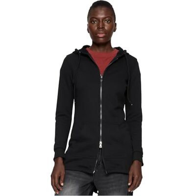 Urban Classics Felpa Lunga con Cappuccio da Donna, Cardigan Lungo con Zip a Coulisse, Felpa da Donna a Maniche Lunghe con Tasche, Maglione con Cappuccio, Colore nero, taglia 3XL Urban Classics Felpa Lunga con Cappuccio da Donna, Cardigan Lungo con Zip a Coulisse, Felpa da Donna a Maniche Lunghe con Tasche, Maglione con Cappuccio, Colore nero, taglia 3XL