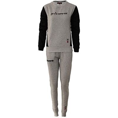 GIVOVA TUTA DONNA 102 G/COLLO CON TASCHE IN FELPA GRIGIO CHIARO/NERO Tg. M GIVOVA TUTA DONNA 102 G/COLLO CON TASCHE IN FELPA GRIGIO CHIARO/NERO Tg. M