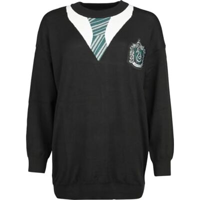 Harry Potter The House Slytherin Maglione Lungo Donna, Nero, Taglia S, Nero, S Harry Potter The House Slytherin Maglione Lungo Donna, Nero, Taglia S, Nero, S