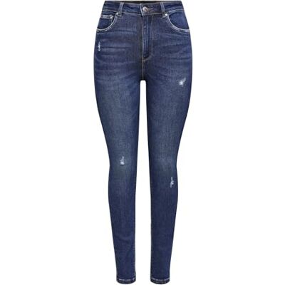Only ONLMILA Jeans a Vita Alta Skinny Fit, Blu Jeans Scuro, 28W x 34L Only ONLMILA Jeans a Vita Alta Skinny Fit, Blu Jeans Scuro, 28W x 34L