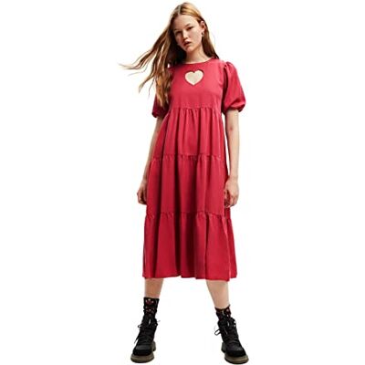 Desigual Abito Casual da Donna, Rosso, XS Desigual Abito Casual da Donna, Rosso, XS