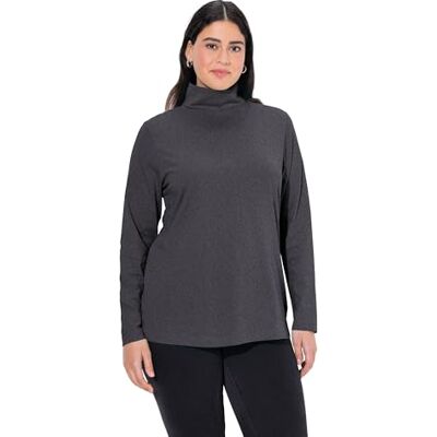 Ulla Popken Maglione da Donna con Colletto Alto Grigio (Antracite 12). 48 Ulla Popken Maglione da Donna con Colletto Alto Grigio (Antracite 12). 48