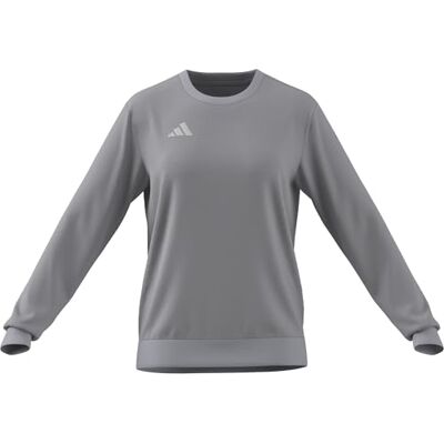 Adidas Donna Entrada26 Sweat Top Sweatshirt, Team Light Grey/White, M Adidas Donna Entrada26 Sweat Top Sweatshirt, Team Light Grey/White, M