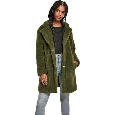 Urban Classics Ladies Oversized Sherpa Coat Giubbotto, Verde (Olive 00176), L Donna Urban Classics Ladies Oversized Sherpa Coat Giubbotto, Verde (Olive 00176), L Donna