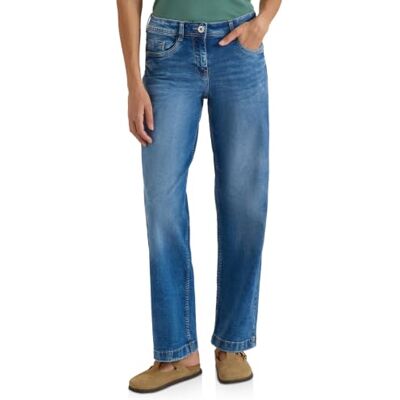 Cecil Jeans da Donna a Vita Alta, Gamba Larga, vestibilità Larga, 3818668, Mid Blue Wash, 36W x 32L Cecil Jeans da Donna a Vita Alta, Gamba Larga, vestibilità Larga, 3818668, Mid Blue Wash, 36W x 32L