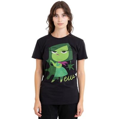 Disney Inside out 2 Disgust T-Shirt Donna, Nero, XL Disney Inside out 2 Disgust T-Shirt Donna, Nero, XL