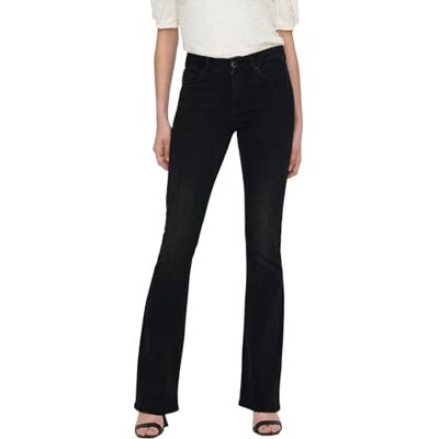 Only Onlblush Mid Flared DNM Tai1099 Noos, Jeans Donna, Washed Black, L / 32L Only Onlblush Mid Flared DNM Tai1099 Noos, Jeans Donna, Washed Black, L / 32L