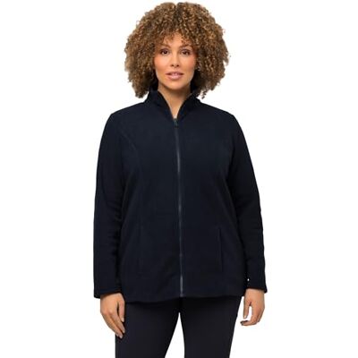 Ulla Popken Sweat-Jacke, Maglia di Tuta Donna, Marine, 54+ Ulla Popken Sweat-Jacke, Maglia di Tuta Donna, Marine, 54+