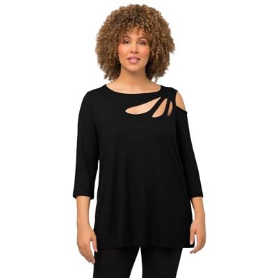 Ulla Popken Maglietta da Donna, Nero, 52/54 IT Ulla Popken Maglietta da Donna, Nero, 52/54 IT
