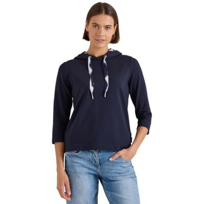 Cecil 3230877 Maglietta da Donna con Maniche a 3/4, con Cappuccio e Dettagli Stampati, Confezione da 1 Pezzo, Blu Scuro Urbano, XL Cecil 3230877 Maglietta da Donna con Maniche a 3/4, con Cappuccio e Dettagli Stampati, Confezione da 1 Pezzo, Blu Scuro Urbano, XL
