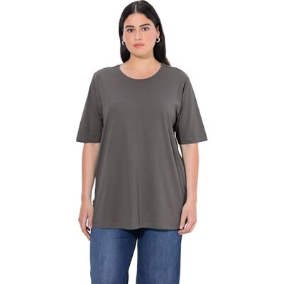 Ulla Popken Basic-Shirt, Rundhals, Magliette Donna, Graphitgrau, 42-44 Ulla Popken Basic-Shirt, Rundhals, Magliette Donna, Graphitgrau, 42-44