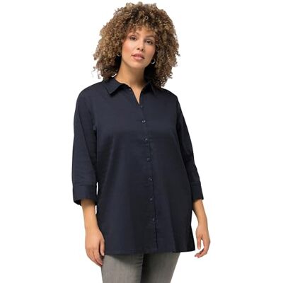 Ulla Popken Camicetta a Bolle da Donna, Blu Marino, 60/62 IT Ulla Popken Camicetta a Bolle da Donna, Blu Marino, 60/62 IT