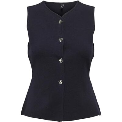 Only Onlibi Button SL Vest CC Knt, Cielo Notturno, M Donna Only Onlibi Button SL Vest CC Knt, Cielo Notturno, M Donna