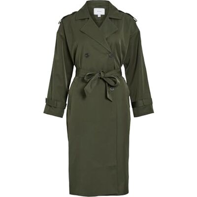 Vila Viaddison L/S Long Trench Coat Noos, Deep Depths, 48 Vila Viaddison L/S Long Trench Coat Noos, Deep Depths, 48