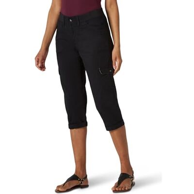 Lee Pantaloni Capri Cargo da Donna con vestibilità Comoda Austyn, Nero, 44 Lee Pantaloni Capri Cargo da Donna con vestibilità Comoda Austyn, Nero, 44