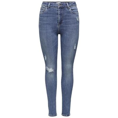 Only ONLMILA Life HWSK Ank Dst BJ139944 Noos Jeans, Denim Blu Medio, 25/32 Donna Only ONLMILA Life HWSK Ank Dst BJ139944 Noos Jeans, Denim Blu Medio, 25/32 Donna