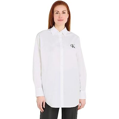 Calvin Klein Jeans Top in Tessuto da Donna, White, S Calvin Klein Jeans Top in Tessuto da Donna, White, S