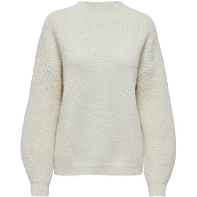 Only Onlalisa Life L/S Struc High Neck CC Knt Maglione Lavorato a Maglia, Beige, S Donna Only Onlalisa Life L/S Struc High Neck CC Knt Maglione Lavorato a Maglia, Beige, S Donna