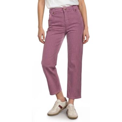 Street One Jeans a Vita Alta a Gamba Dritta con Strisce Rosa a Righe lavate 27 Street One Jeans a Vita Alta a Gamba Dritta con Strisce Rosa a Righe lavate 27
