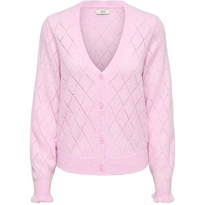 JDY Letty L/S V-Neck Struc Cardi Knt Noos, Pink Lady, XL JDY Letty L/S V-Neck Struc Cardi Knt Noos, Pink Lady, XL