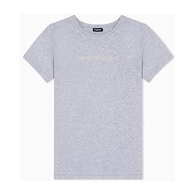 Emporio Armani Iconic Logoband Maglietta Girocollo da Donna, Taglia S, Colore: Grigio Emporio Armani Iconic Logoband Maglietta Girocollo da Donna, Taglia S, Colore: Grigio