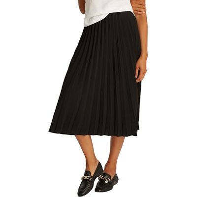 Tommy Hilfiger Donna Gonna a Pieghe Fluid Pleated Pull On Lunghezza Midi, Nero (Black), 46 Tommy Hilfiger Donna Gonna a Pieghe Fluid Pleated Pull On Lunghezza Midi, Nero (Black), 46