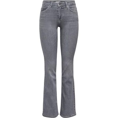Only Jeans Donna Flared Fit ONLBLUSH Vita Media Jeans Svasati, Grigio Denim., (S) W x 30L Only Jeans Donna Flared Fit ONLBLUSH Vita Media Jeans Svasati, Grigio Denim., (S) W x 30L