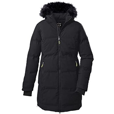 Killtec Unisex Cappotto/parka invernale in look piumino con cappuccio staccabile con zip KOW 209 WMN QLTD PRK, black, 36, Killtec Unisex Cappotto/parka invernale in look piumino con cappuccio staccabile con zip KOW 209 WMN QLTD PRK, black, 36,