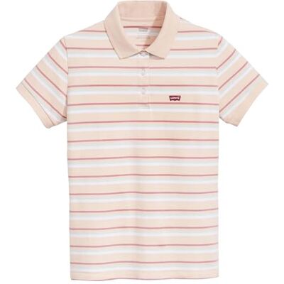Levis Women's Housemark Polo Shirt Donna, Supermarket Stripe Pale Peach, XS Levis Women's Housemark Polo Shirt Donna, Supermarket Stripe Pale Peach, XS