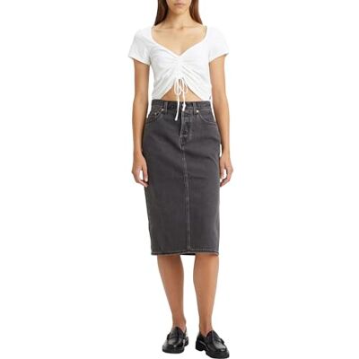 Levis Side Slit, Gonna pantalone Donna, Washed Noir Black, 24 Levis Side Slit, Gonna pantalone Donna, Washed Noir Black, 24
