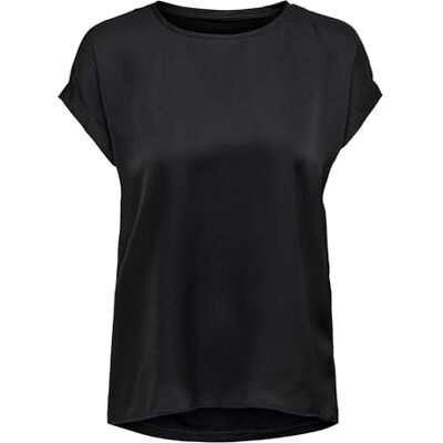 Only Onllieke S/S Satin Mix Top Wvn Noos Camicia a Maniche Corte, Nero, M Donna Only Onllieke S/S Satin Mix Top Wvn Noos Camicia a Maniche Corte, Nero, M Donna