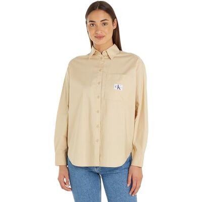 Calvin Klein Jeans Top in Tessuto da Donna, Sabbia Calda, M Calvin Klein Jeans Top in Tessuto da Donna, Sabbia Calda, M