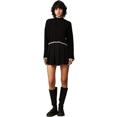 Only Onlchick Stitch LS-Maglia a Collo Alto Maglione, Nero/Dettaglio: Pietra pomice, XS Donna Only Onlchick Stitch LS-Maglia a Collo Alto Maglione, Nero/Dettaglio: Pietra pomice, XS Donna