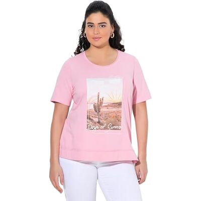 Ulla Popken T-Shirt mit Fotodruck, Classic Maglietta, Colore: Rosa, 48/50 IT Donna Ulla Popken T-Shirt mit Fotodruck, Classic Maglietta, Colore: Rosa, 48/50 IT Donna