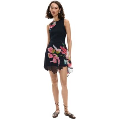 Desigual Nala Asimetrico Dress, Nero, S Donna Desigual Nala Asimetrico Dress, Nero, S Donna