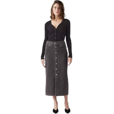 Levis Donna Button Midi Skirt Rock, Can We Pretend, 25W Levis Donna Button Midi Skirt Rock, Can We Pretend, 25W