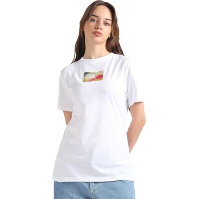 Calvin Klein Magliette S/S Donna, Bianco (Bianco Brillante), S Calvin Klein Magliette S/S Donna, Bianco (Bianco Brillante), S