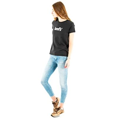 Levis The Perfect Tee, T-Shirt Donna, Seasonal Poster Logo T2 Caviar, XS Levis The Perfect Tee, T-Shirt Donna, Seasonal Poster Logo T2 Caviar, XS