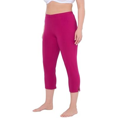 Ulla Popken Pantaloni Capri da Donna, Taglie Forti, Taglie Forti, Lunghezza 7/8, Elastico in Vita, Fino alla Taglia 66/68, Fucsia, 50W x 32L Ulla Popken Pantaloni Capri da Donna, Taglie Forti, Taglie Forti, Lunghezza 7/8, Elastico in Vita, Fino alla Taglia 66/68, Fucsia, 50W x 32L