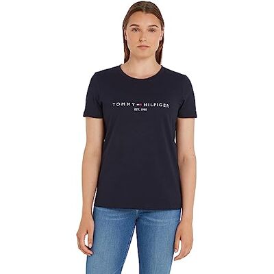 Tommy Hilfiger Donna T-Shirt Maniche Corte Heritage Scollo Rotondo, Blu (Desert Sky), M Tommy Hilfiger Donna T-Shirt Maniche Corte Heritage Scollo Rotondo, Blu (Desert Sky), M