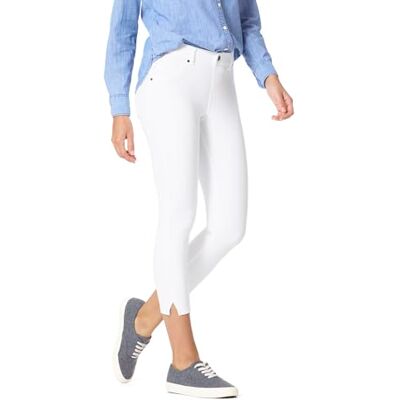 HUE Calze da Donna con Fessura alla Caviglia Essential Denim Capri, Bianco, M HUE Calze da Donna con Fessura alla Caviglia Essential Denim Capri, Bianco, M