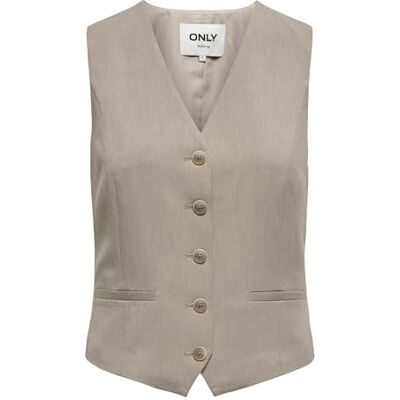 Only ONLIRIS-Hattie Waistcoat TLR, grigio talpa/dettaglio: melange, 36 Only ONLIRIS-Hattie Waistcoat TLR, grigio talpa/dettaglio: melange, 36
