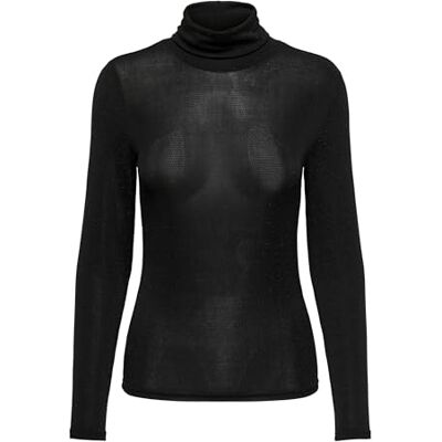 Only Onlclara L/S Rollneck Jrs Maglietta a Maniche Lunghe, Nero, XS Donna Only Onlclara L/S Rollneck Jrs Maglietta a Maniche Lunghe, Nero, XS Donna