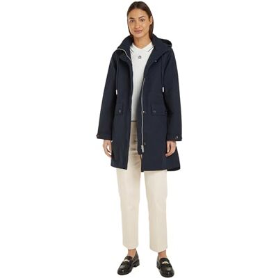Tommy Hilfiger Essential Cotton Blend Parka, Parka Donna, Desert Sky, Tommy Hilfiger Essential Cotton Blend Parka, Parka Donna, Desert Sky,